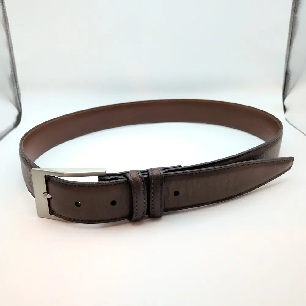 Torino Tumbled Glove Cowhide Leather Belt Brown Pointed End Men's 32 Made in USA